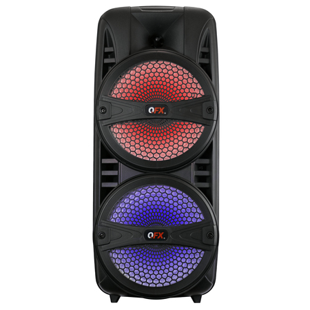 2 x 8"" Bluetooth Rechargeable Party Speaker LED RGB Party Lights -  QFX, PBX-8181